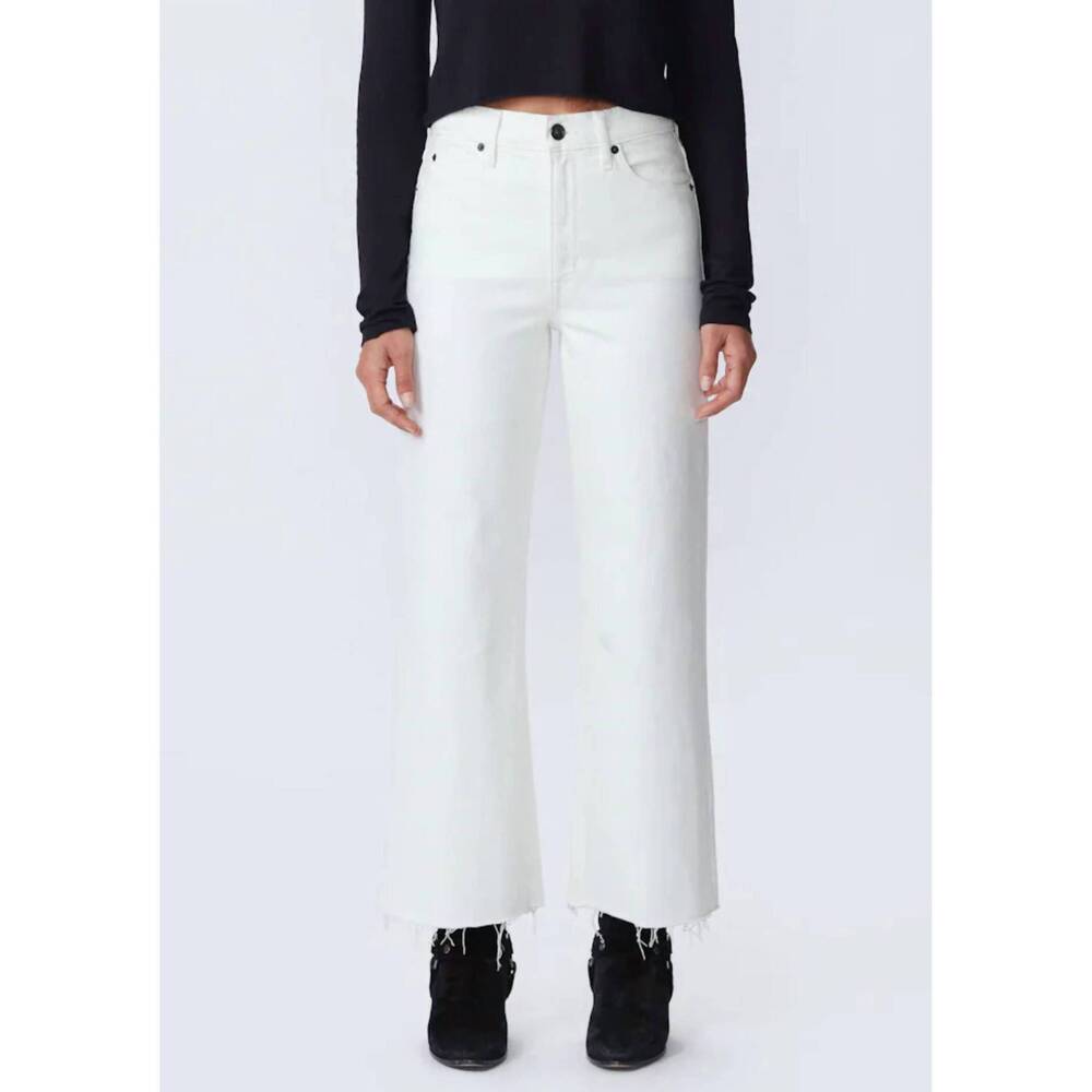 NEW SLVRLAKE grace high rise crop jeans in white